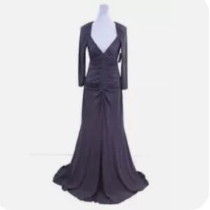 NWT Vera Wang Ruched Draped Evening Gown, Purple, Size 14